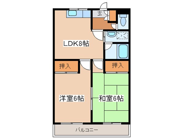 レ－ベンスハイムの物件間取画像